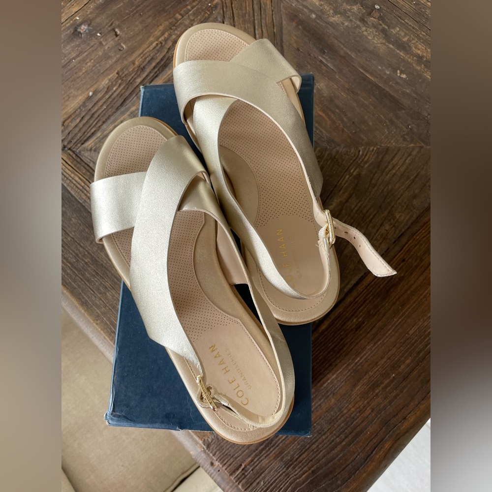 Cole Haan Mira Crossband sandal - gold metallic